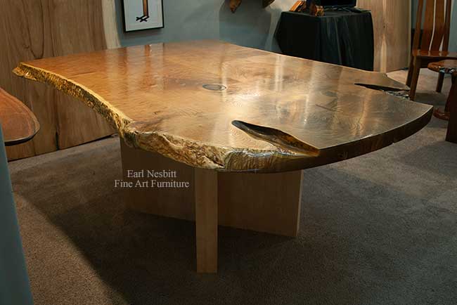 contemporary live edge table showing other side